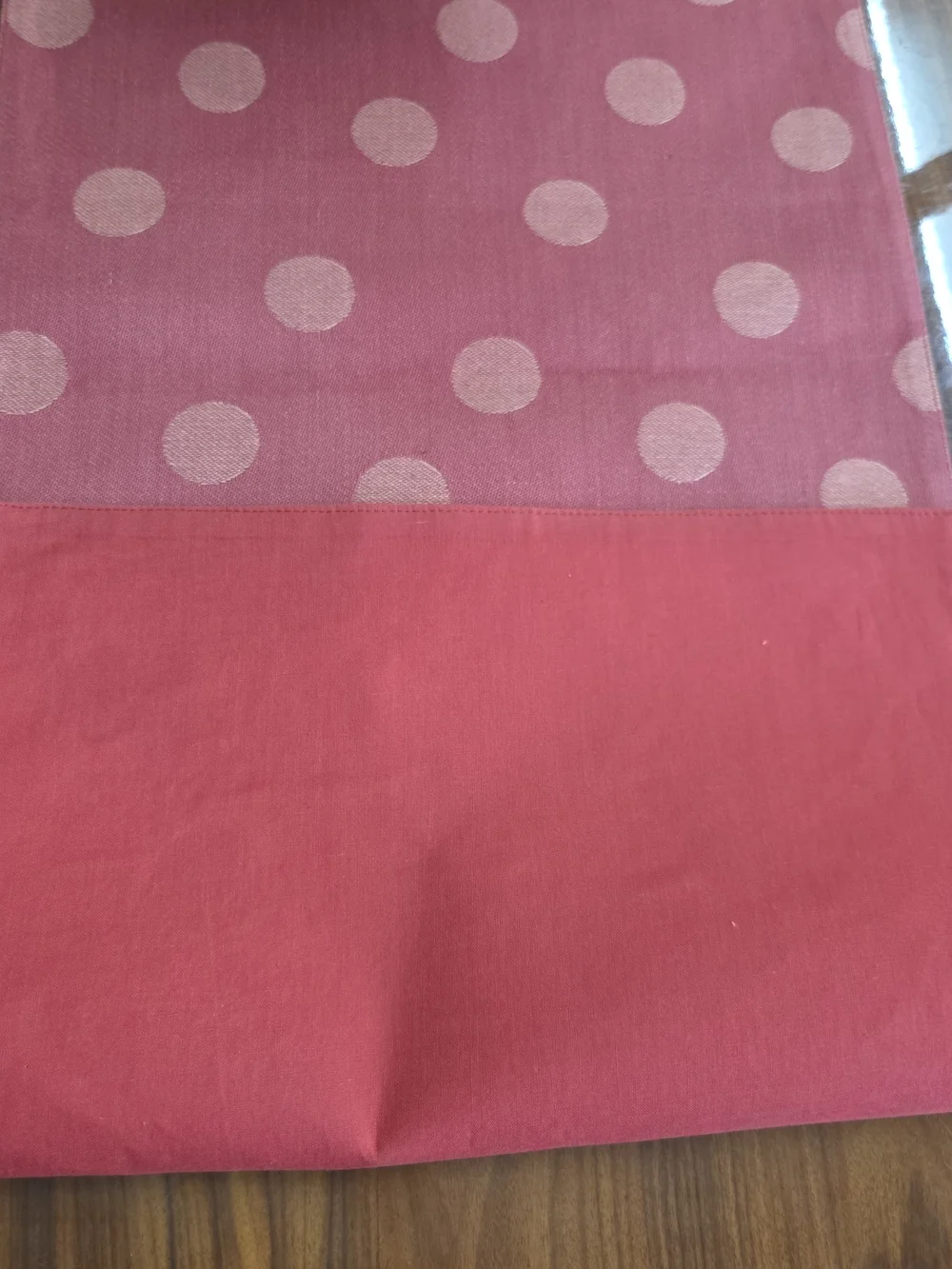 Pink/Peach Polka Dot Table Runner - Elegant Home Dining Accent 71x13
